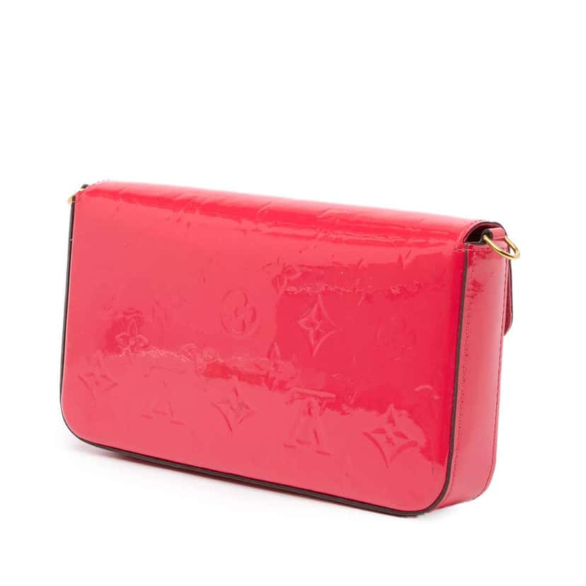 Louis Vuitton Monogram Vernis Pochette Felicie Red Leather Good condition - Back View