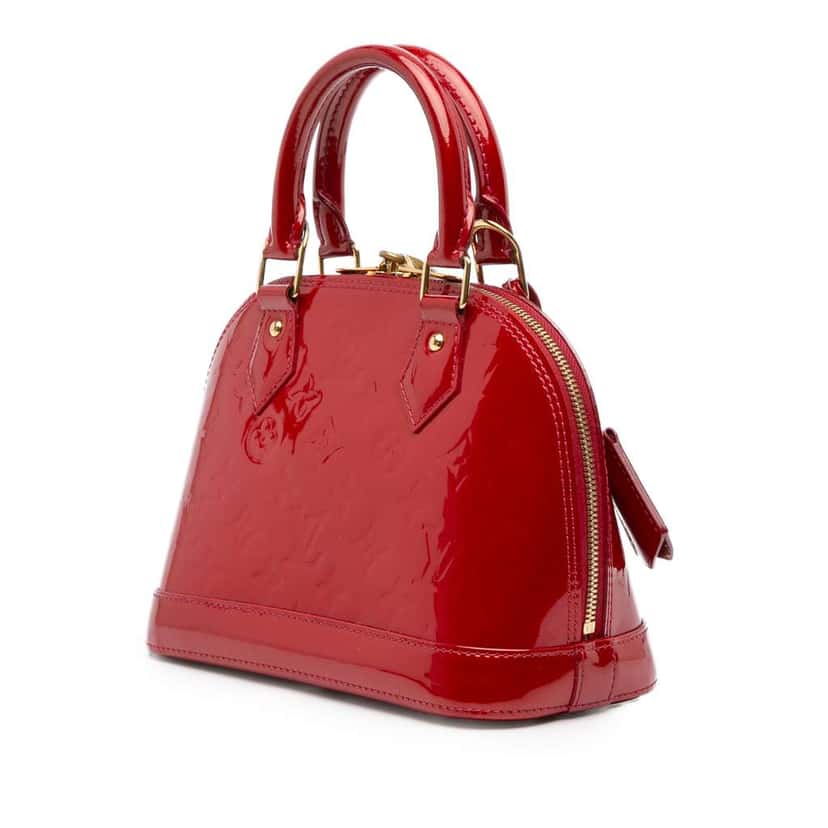 Louis Vuitton Monogram Vernis Alma BB Red Leather Good condition - Back View