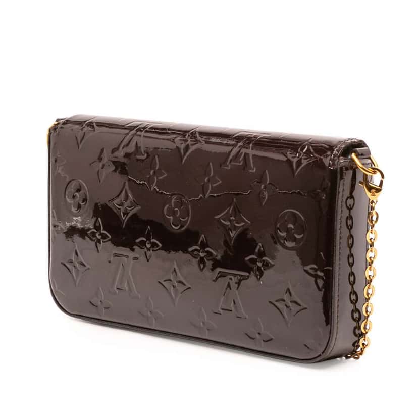 Louis Vuitton Monogram Vernis Pochette Felicie Purple Leather Good condition - Back View