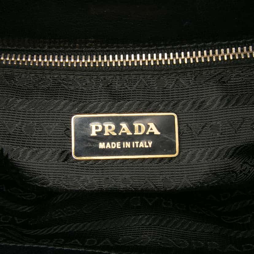 Prada Goatskin Top Lock Frame Handbag Grey Leather Good condition - Box View