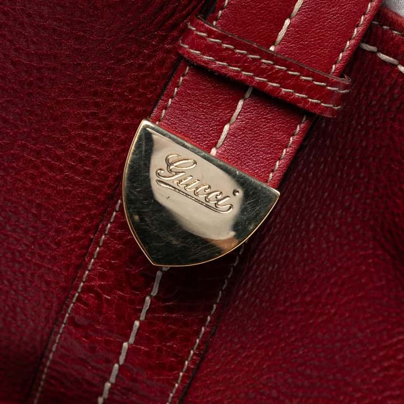Gucci Large Guccissima Trimmed Leather Signoria Hobo Bag Red Leather Fair condition - Box View