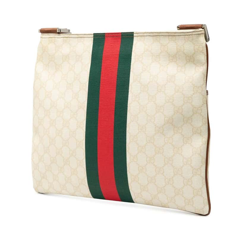 Gucci GG Supreme Web Logo Crossbody White Canvas Good condition - Back View