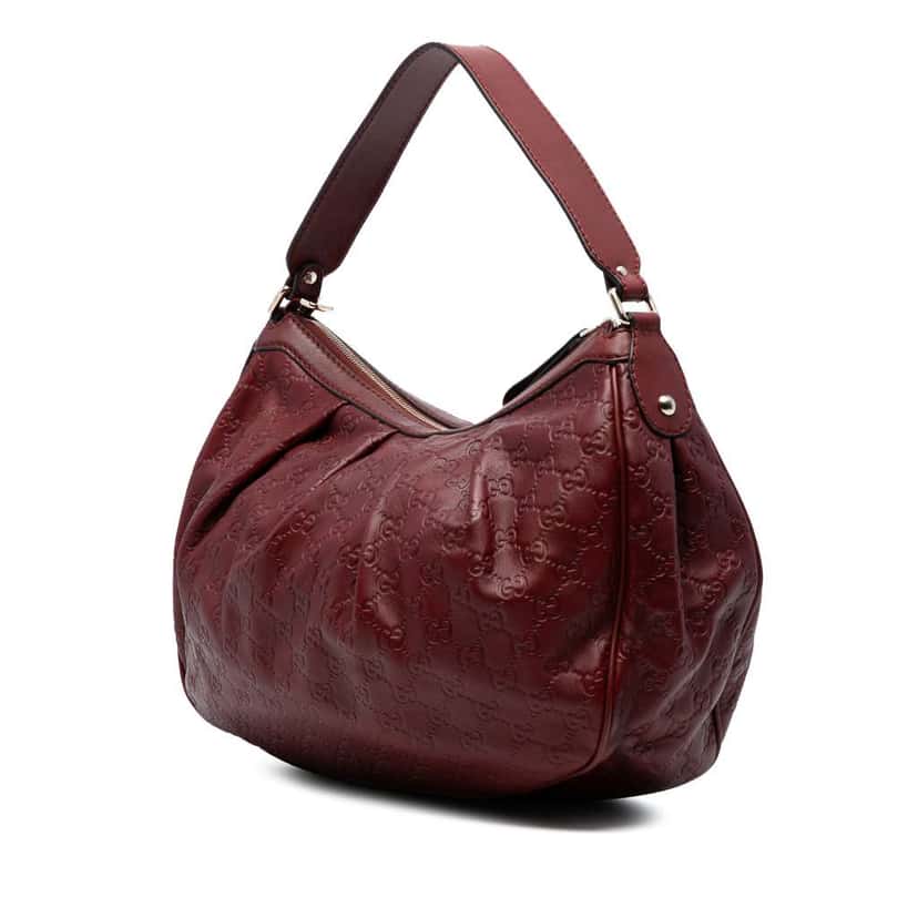Gucci Guccissima Sukey Shoulder Bag Red Leather Good condition - Back View