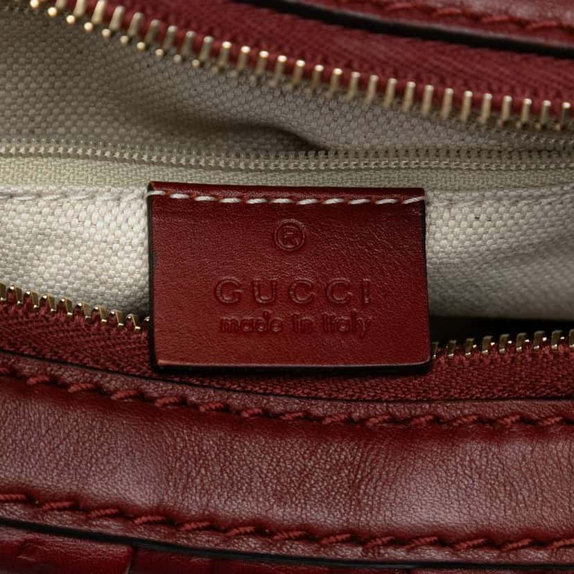 Gucci Guccissima Sukey Shoulder Bag Red Leather Good condition - Box View