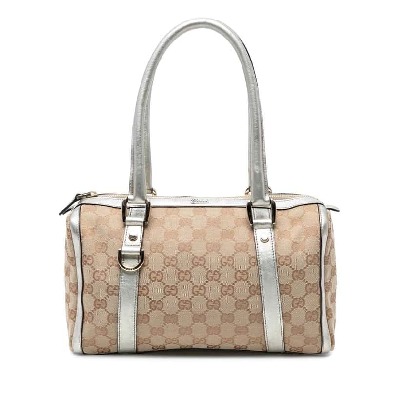 Gucci GG Canvas Abbey D Ring Boston Bag Brown Canvas Good condition - Front View