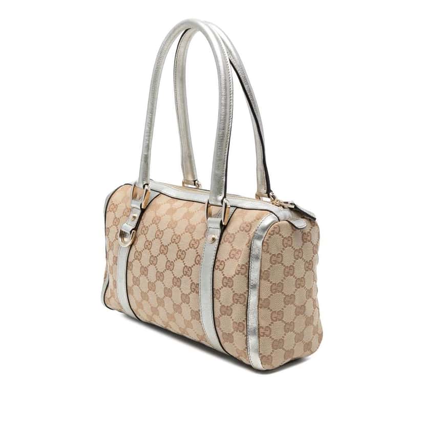 Gucci GG Canvas Abbey D Ring Boston Bag Brown Canvas Good condition - Back View