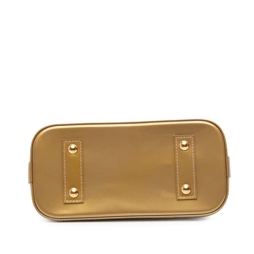 Louis Vuitton Monogram Vernis Alma BB Gold Leather Good condition - Inside View