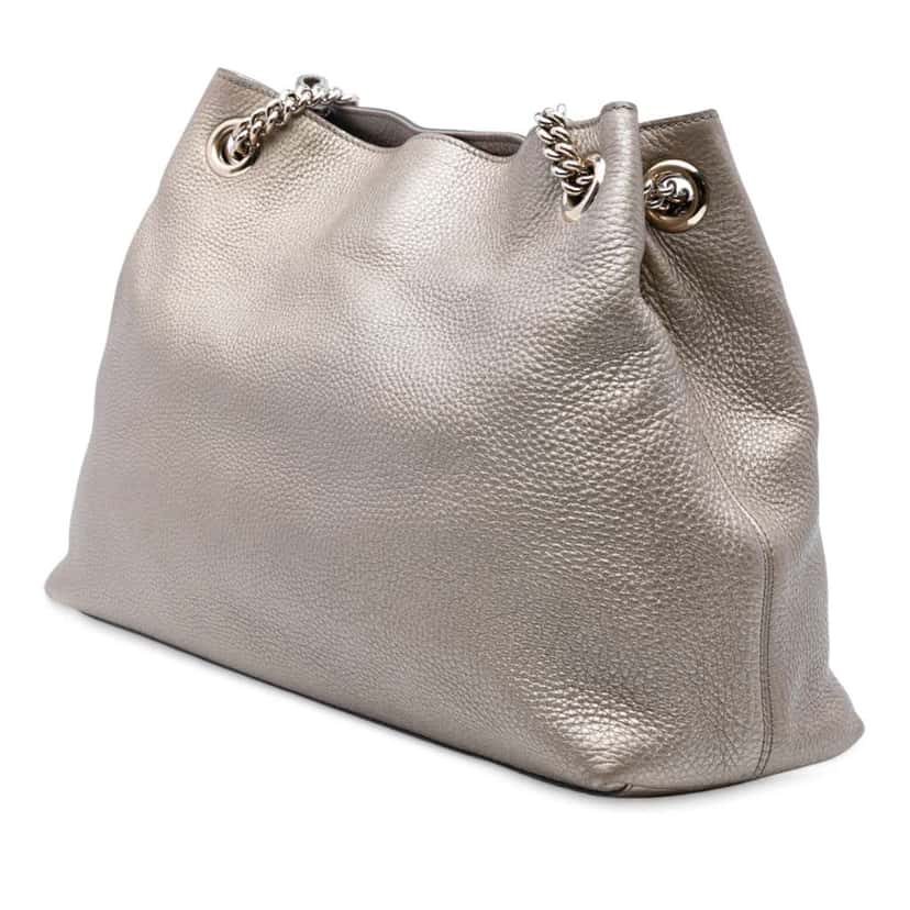 Gucci Medium Leather Soho Chain Tote Gold Leather Good condition - Back View