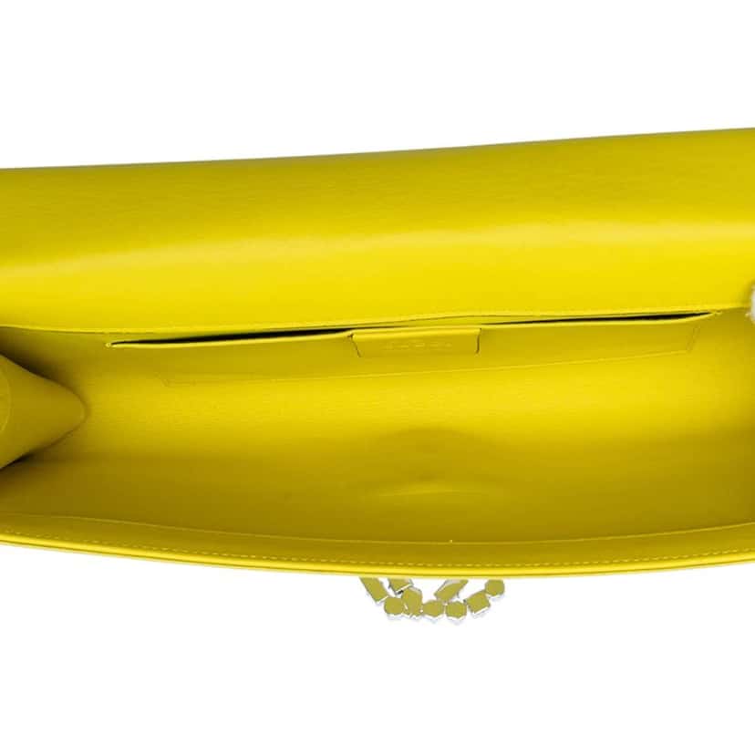 Gucci Satin Crystals Broadway Clutch Yellow Satin Good condition - Model View
