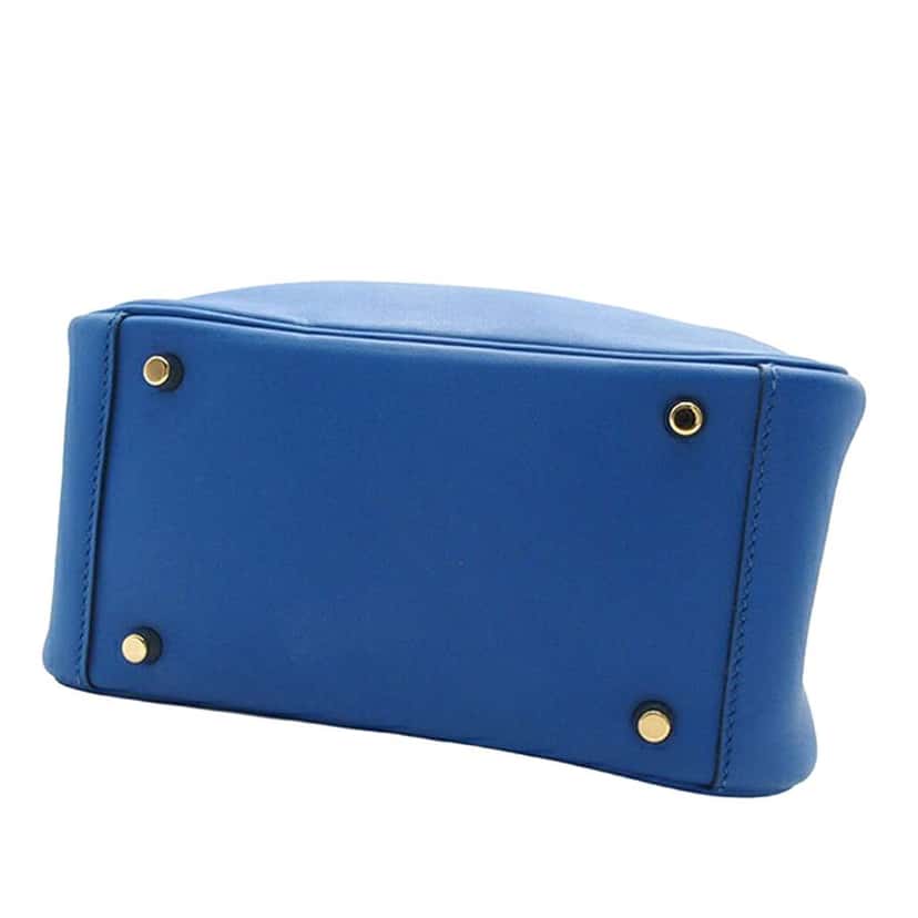 Hermès Mini Swift Lindy 20 Blue Leather Good condition - Inside View
