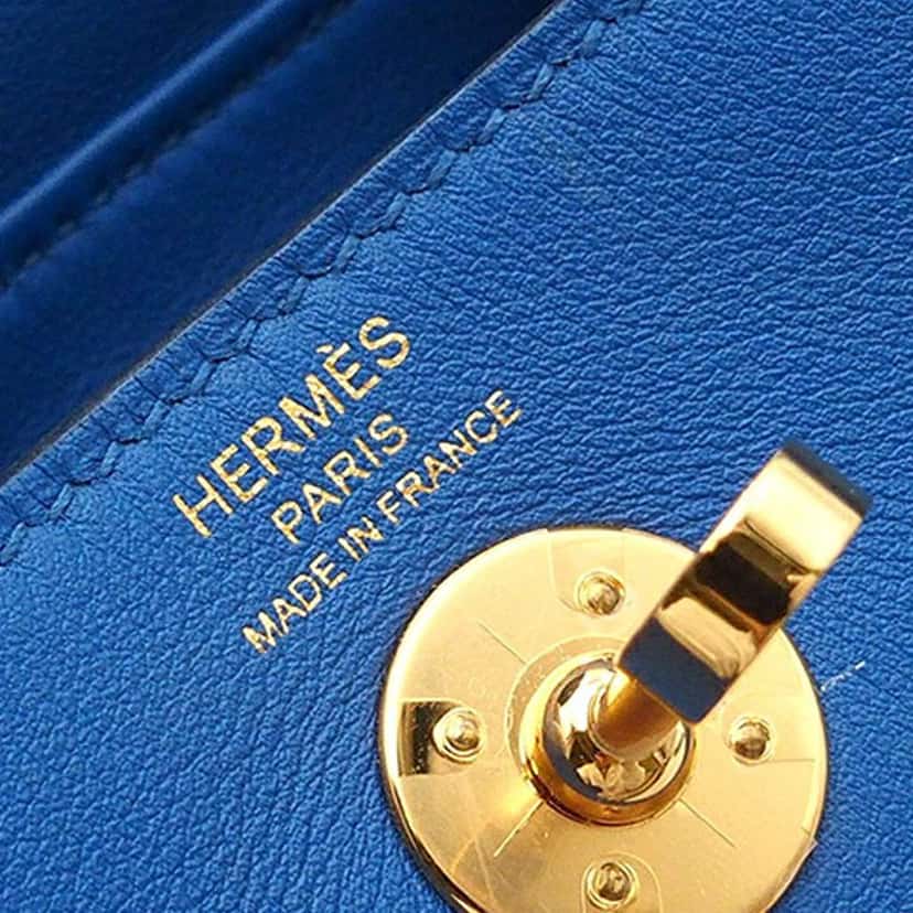 Hermès Mini Swift Lindy 20 Blue Leather Good condition - Box View