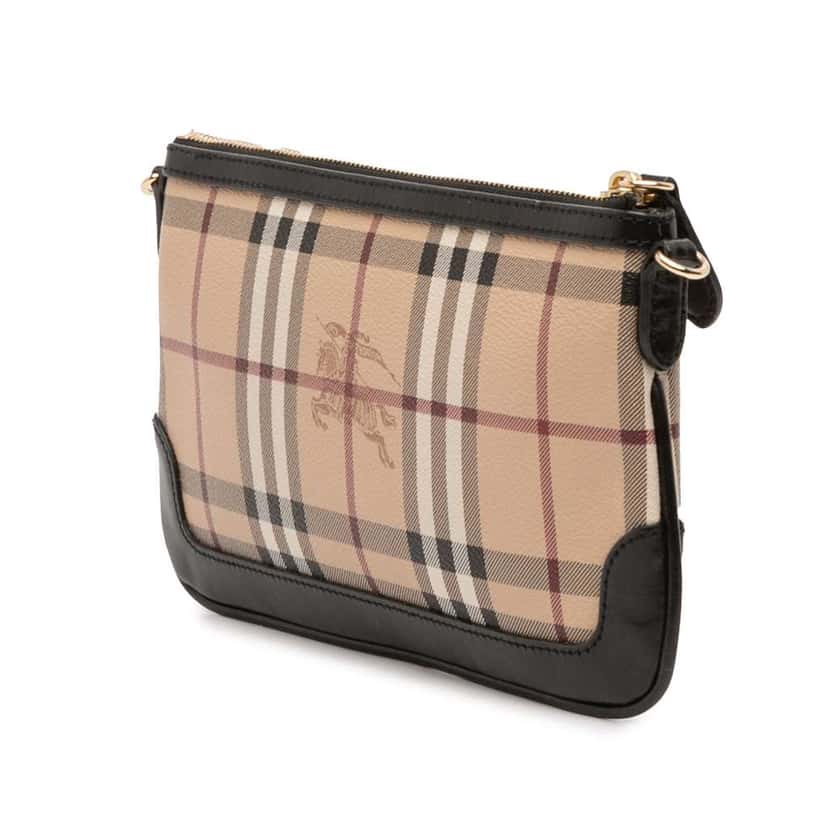 Burberry Haymarket Check Coated Canvas Crossbody Brown Canvas Good condition - Back View