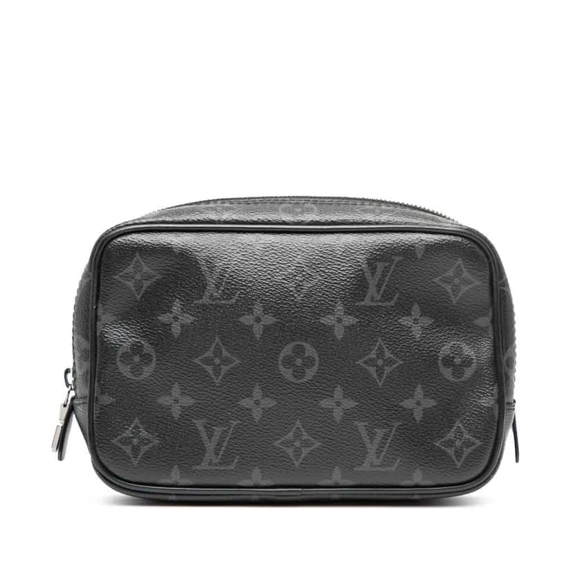 Louis Vuitton Monogram Eclipse Toilet Pouch PM Black Good condition - Front View