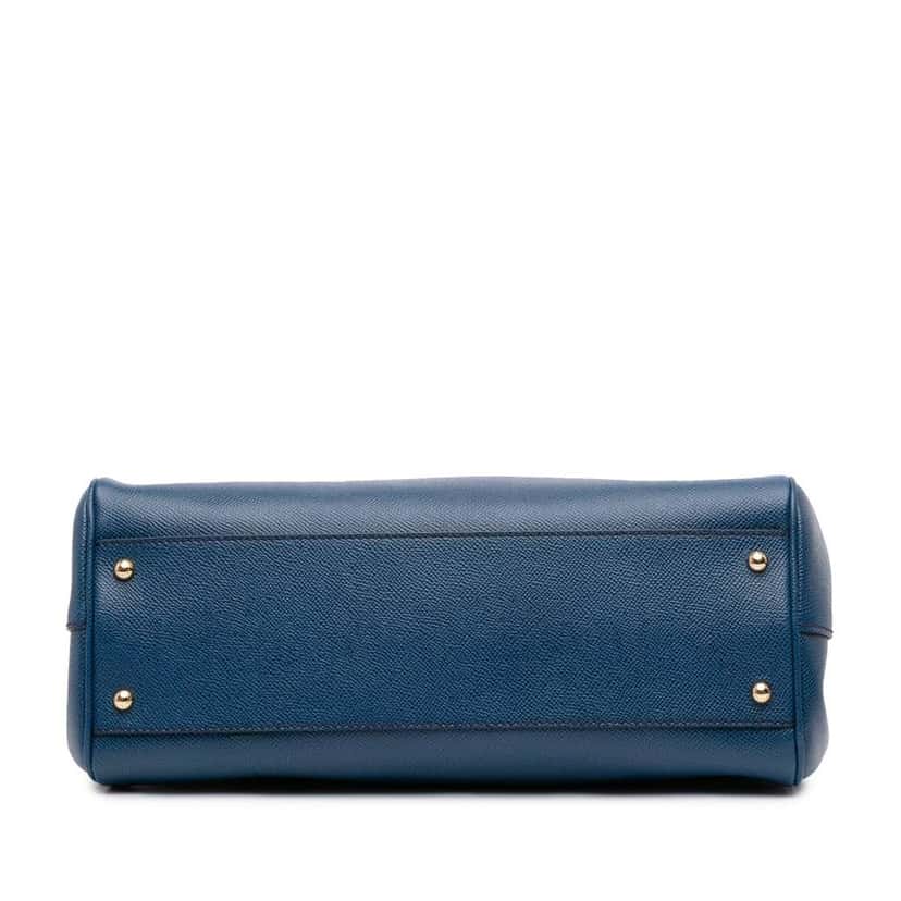 Dolce & Gabbana Large Calfskin Miss Sicily Satchel Blue Leather Good condition - Inside View