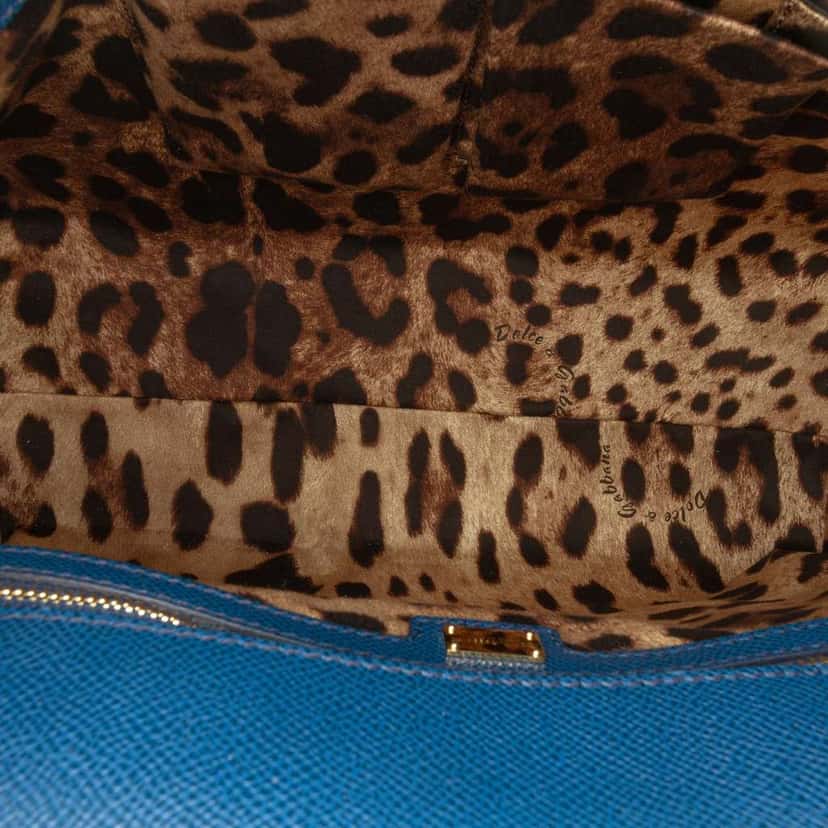 Dolce & Gabbana Large Calfskin Miss Sicily Satchel Blue Leather Good condition - Model View