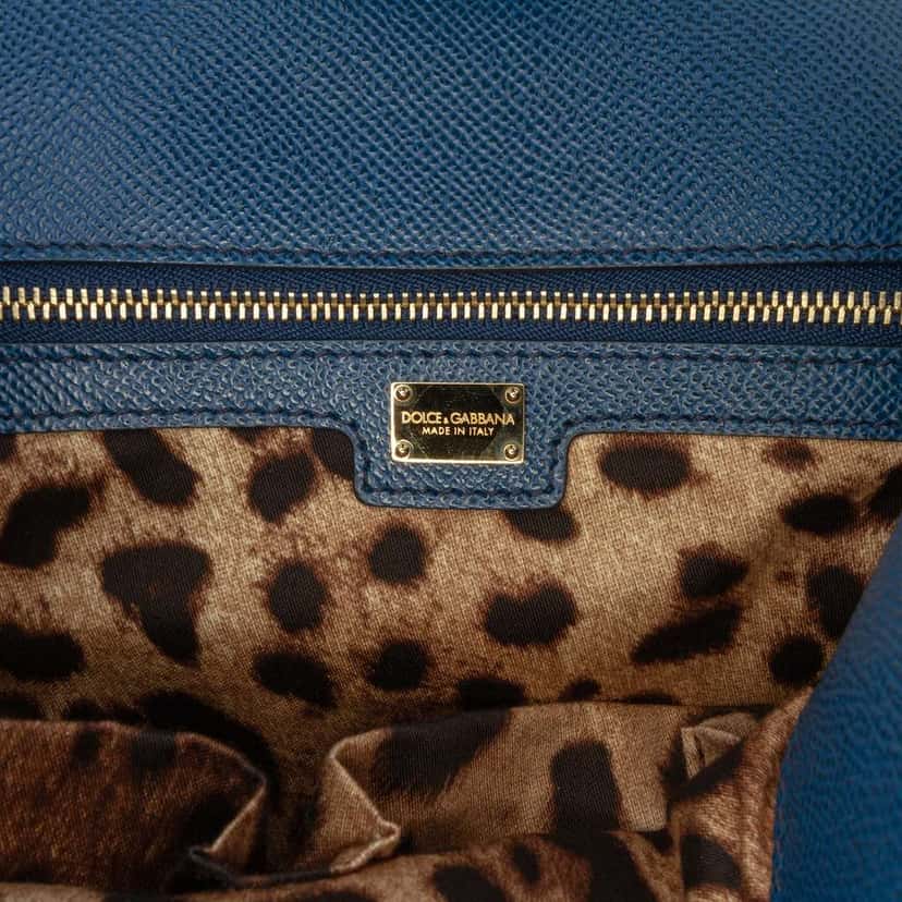 Dolce & Gabbana Large Calfskin Miss Sicily Satchel Blue Leather Good condition - Box View