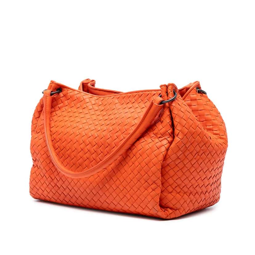 Bottega Veneta Nappa Intrecciato Parachute Tote Orange Leather Good condition - Back View