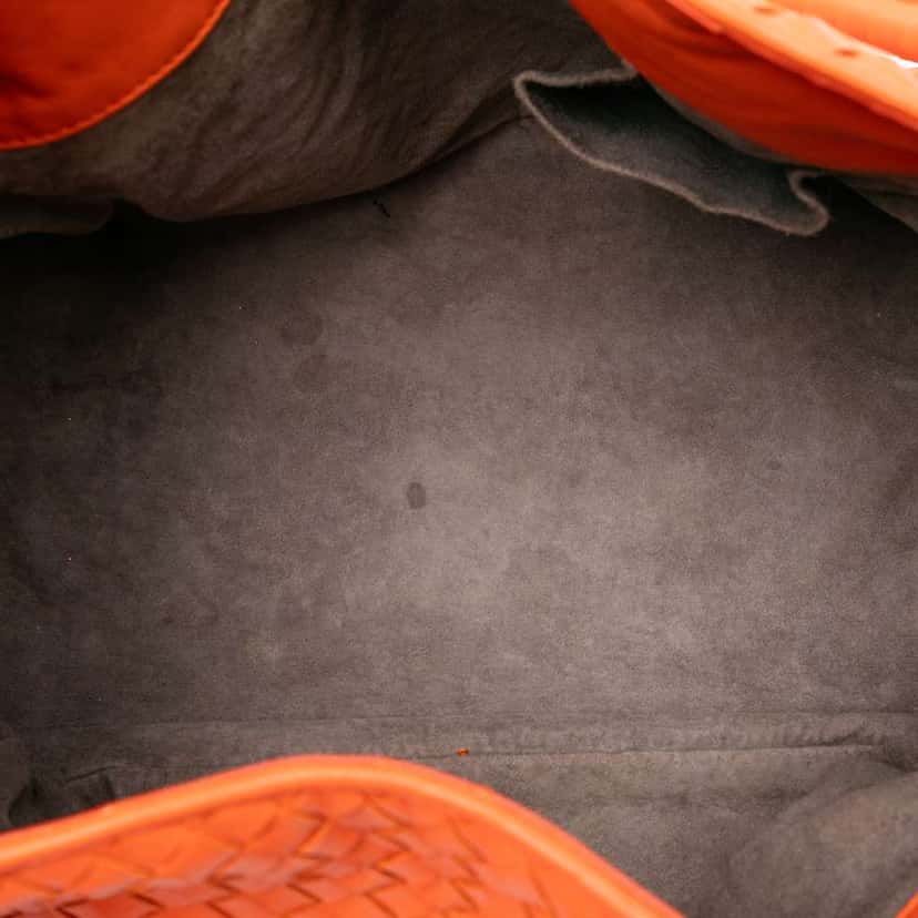 Bottega Veneta Nappa Intrecciato Parachute Tote Orange Leather Good condition - Model View