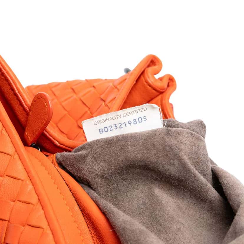 Bottega Veneta Nappa Intrecciato Parachute Tote Orange Leather Good condition - Box View