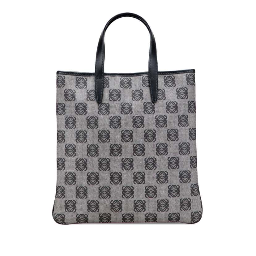 Loewe Anagram Coated Canvas Tote Grey Canvas Good condition - Front View