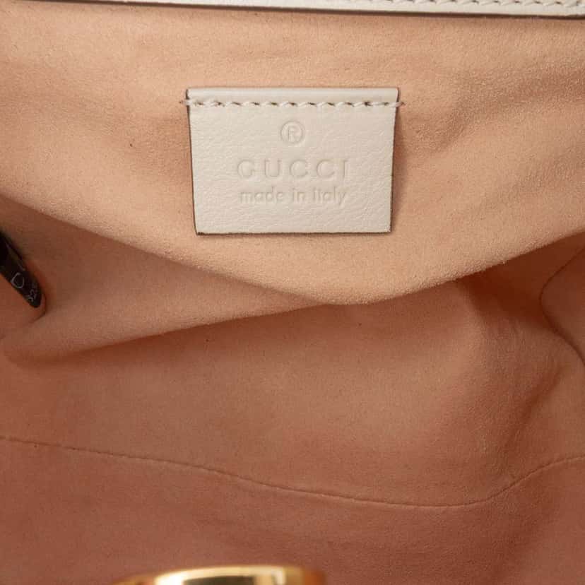Gucci Mini Calfskin Bamboo Diana Satchel White Leather Good condition - Box View