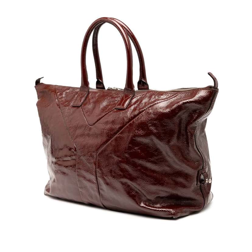 Saint Laurent Medium Textured Patent Easy Y Tote Red Leather Good condition - Back View