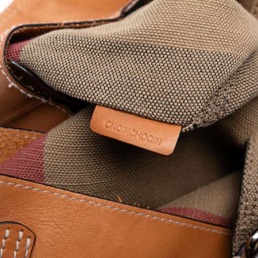 Burberry Medium Mega Check Canvas Ashby Bucket Bag Brown Canvas Good condition - Box View