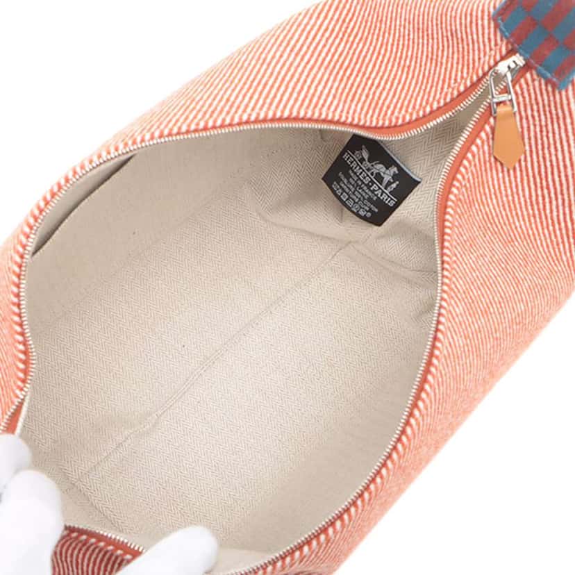 Hermès Large Wool Bride A Brac H Natte Case Orange Wool Very good condition - Box View