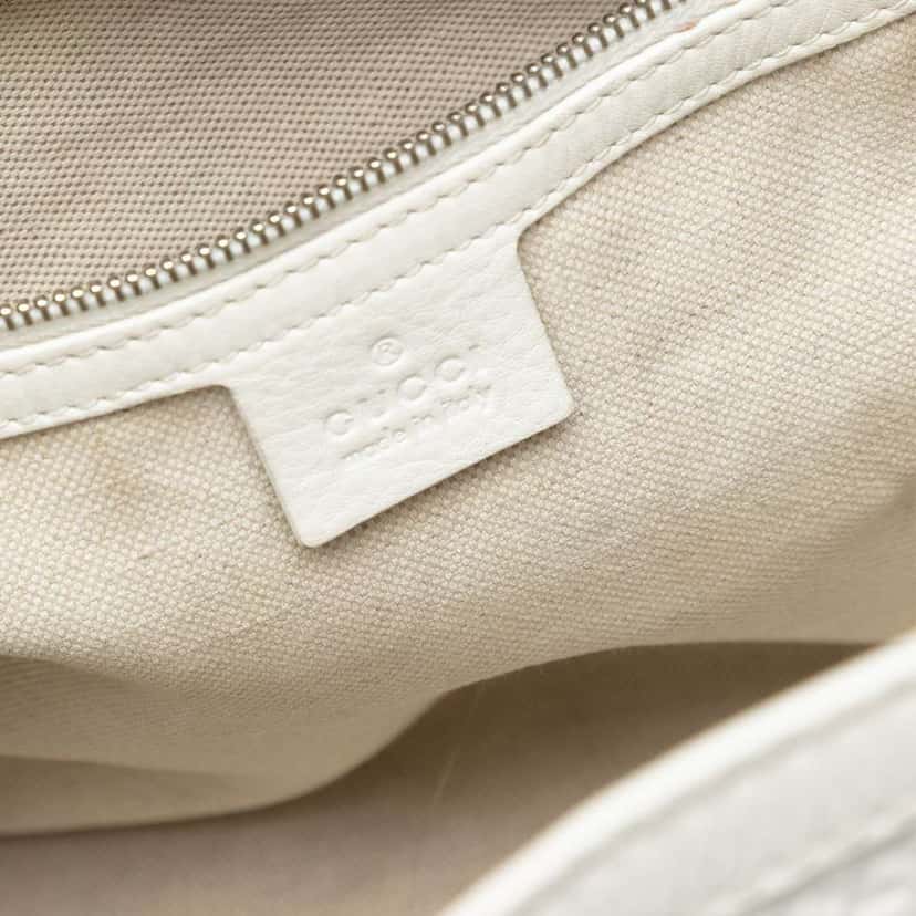 Gucci Guccissima Techno Tag Tote White Leather Very good condition - Box View