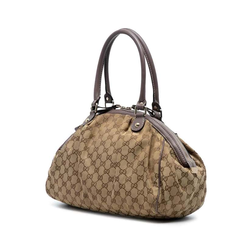 Gucci GG Canvas Sukey Sachel Brown Canvas Good condition - Back View