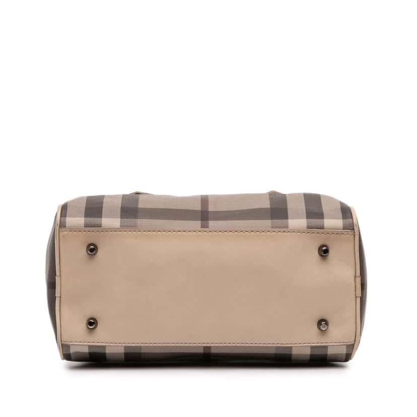 Burberry Smoke Check Coated Canvas Chester Boston Bag Brown Canvas Good condition - Inside View