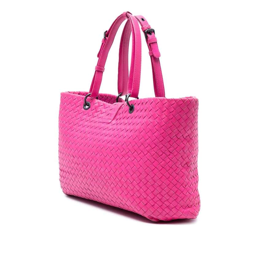 Bottega Veneta Large Nappa Intrecciato Capri Tote Pink Leather Very good condition - Back View