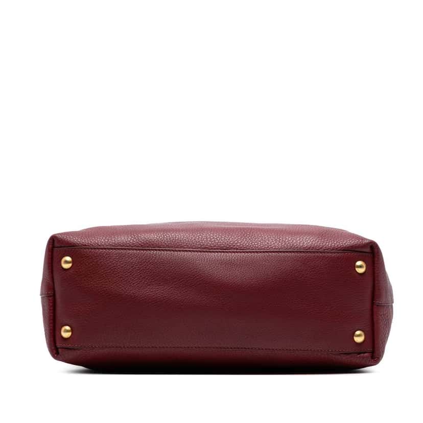 Prada Vitello Daino Open Convertible Tote Red Leather Good condition - Inside View