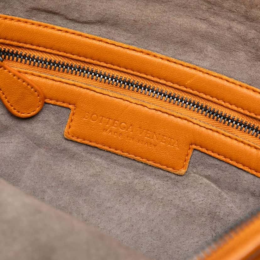 Bottega Veneta Nappa Intrecciato Nodini Crossbody Orange Leather Very good condition - Box View