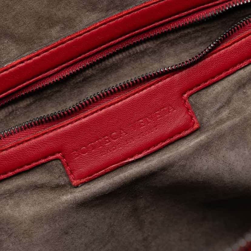 Bottega Veneta Large Nappa Intrecciato Nodini Crossbody Red Leather Good condition - Box View