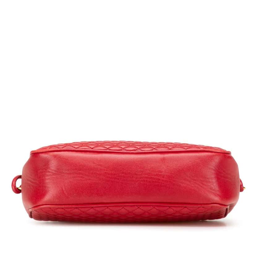Saint Laurent Quilted Lambskin Victoire Camera Bag Red Leather Very good condition - Inside View