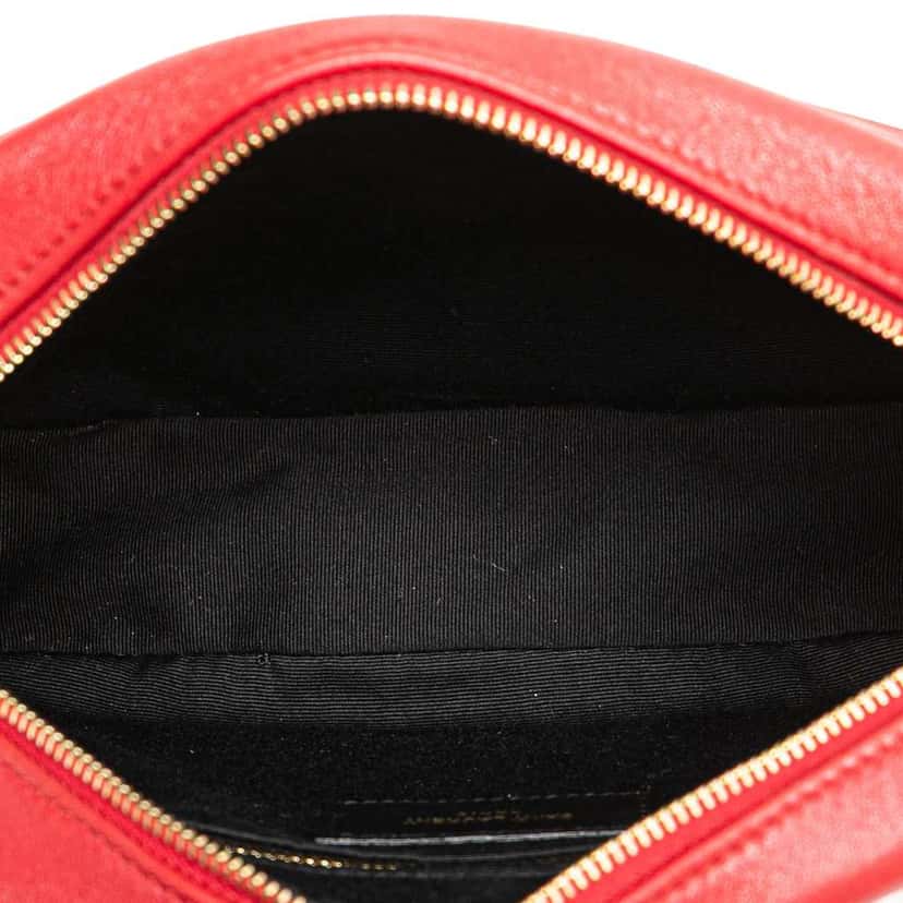 Saint Laurent Quilted Lambskin Victoire Camera Bag Red Leather Very good condition - Model View