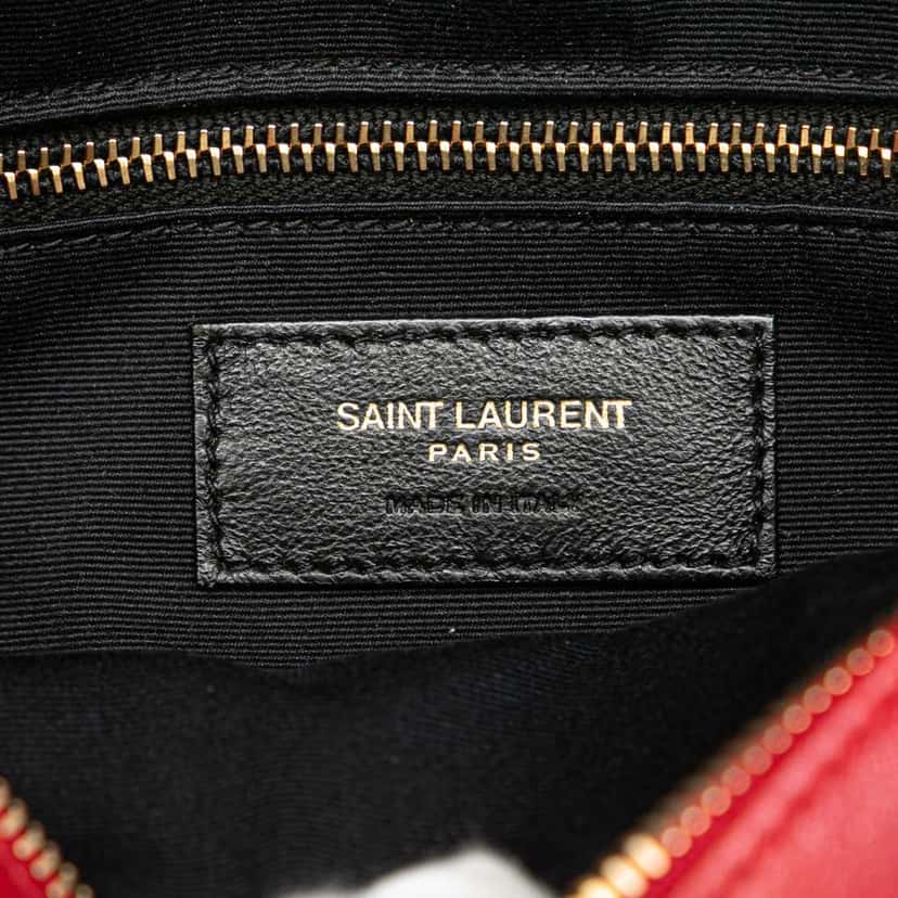 Saint Laurent Quilted Lambskin Victoire Camera Bag Red Leather Very good condition - Box View