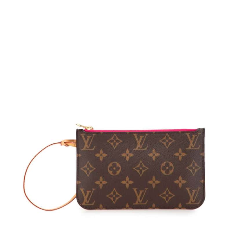 Louis Vuitton Monogram Neverfull Pouch Brown Canvas Good condition - Front View
