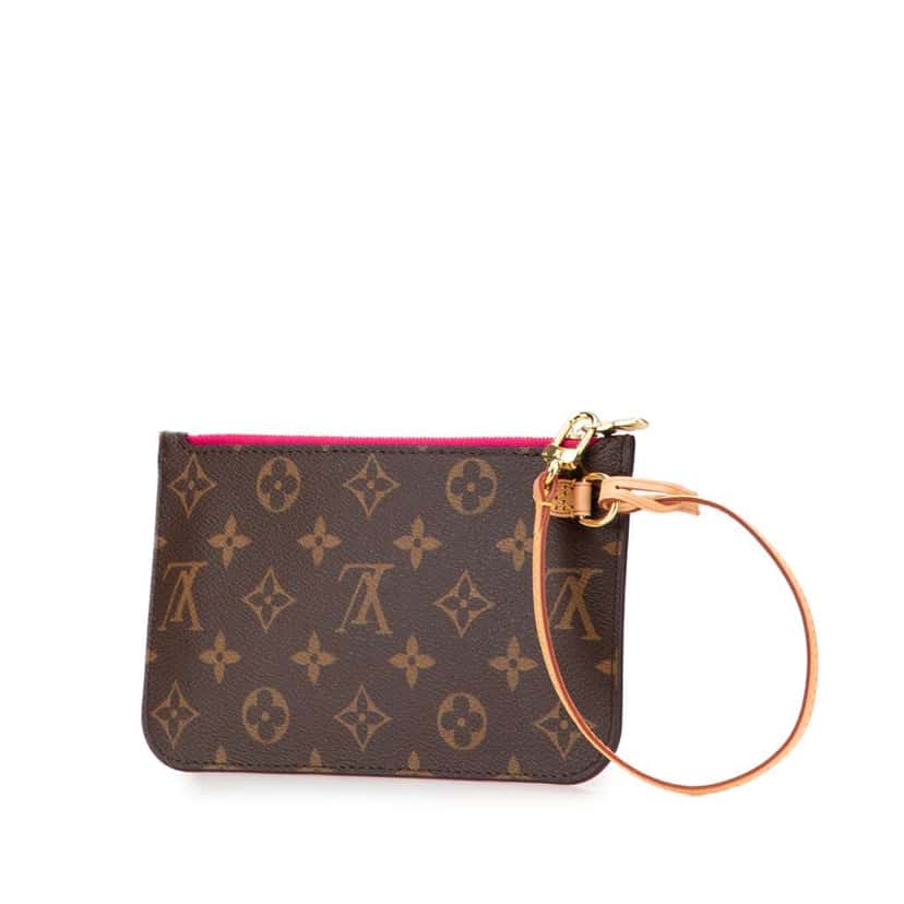 Louis Vuitton Monogram Neverfull Pouch Brown Canvas Good condition - Back View