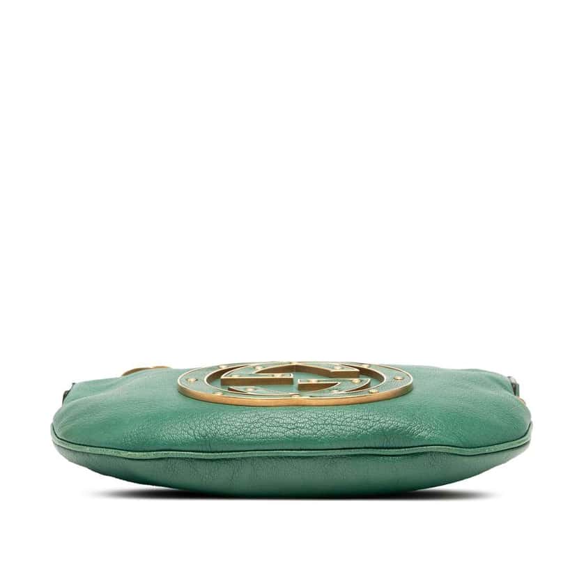 Gucci Small Leather Blondie Hobo Bag Green Leather Good condition - Inside View
