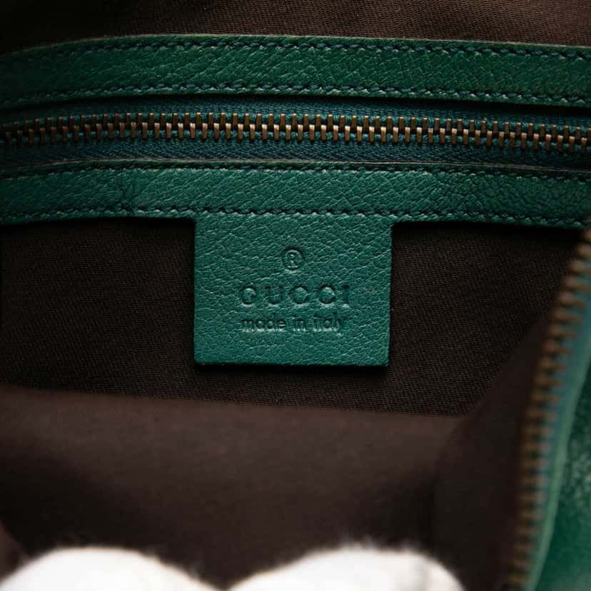 Gucci Small Leather Blondie Hobo Bag Green Leather Good condition - Box View