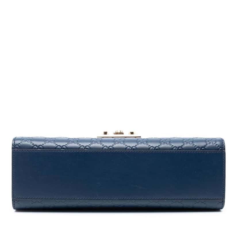 Gucci Medium Guccissima Padlock Shoulder Bag Blue Leather Good condition - Inside View