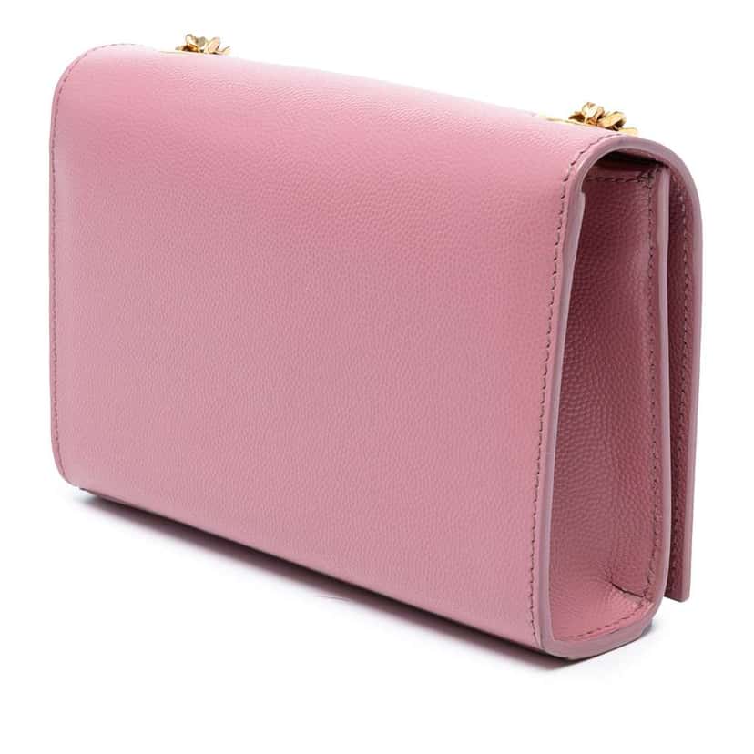 Saint Laurent Small Grain De Poudre Monogram Kate Crossbody Pink Leather Good condition - Back View
