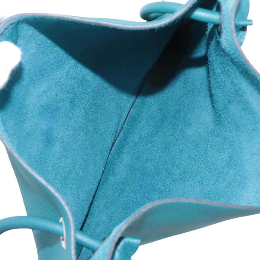 Hermès Clemence Silky City 33 Blue Leather Good condition - Inside View