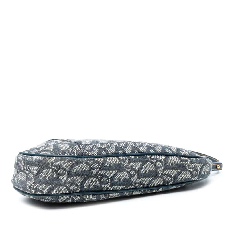 Dior Mini Diorissimo Canvas Saddle Pochette Blue Canvas Good condition - Inside View