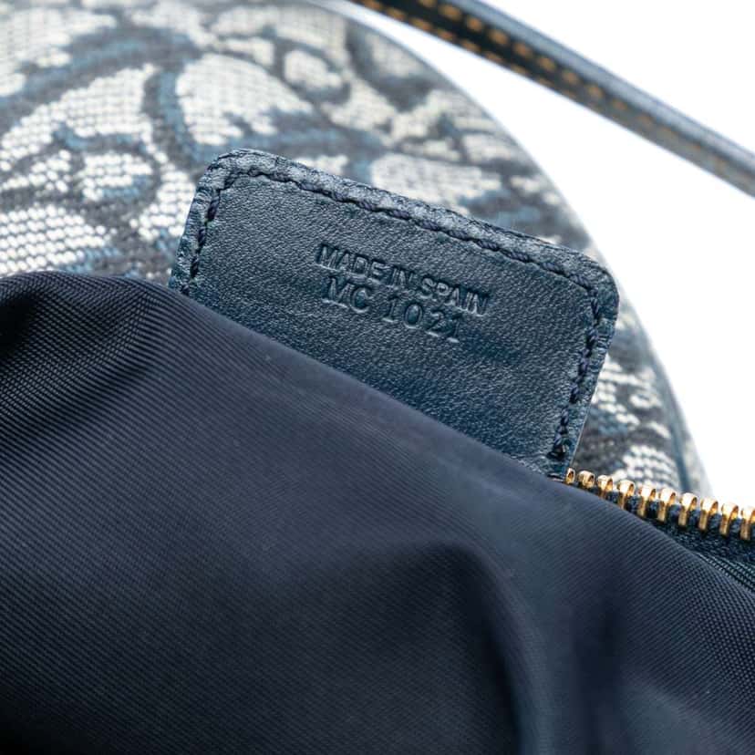 Dior Mini Diorissimo Canvas Saddle Pochette Blue Canvas Good condition - Box View
