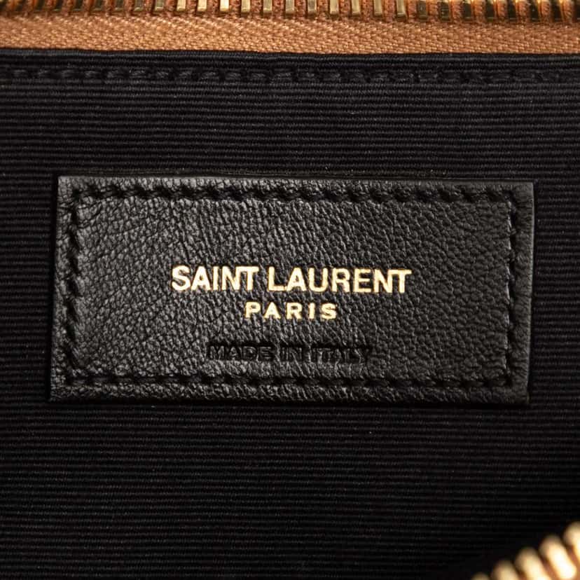 Saint Laurent Croc Embossed Leather Tiny Monogram Zipped Tablet Holder Brown Leather Good condition - Box View