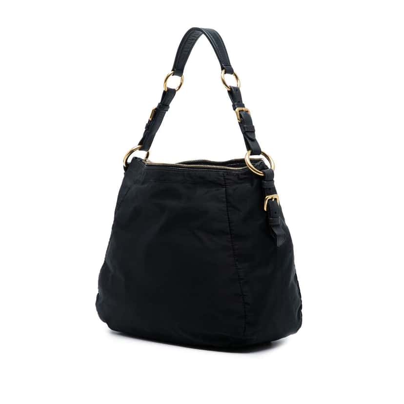 Prada Tessuto Logo Shoulder Bag Black Good condition - Front View