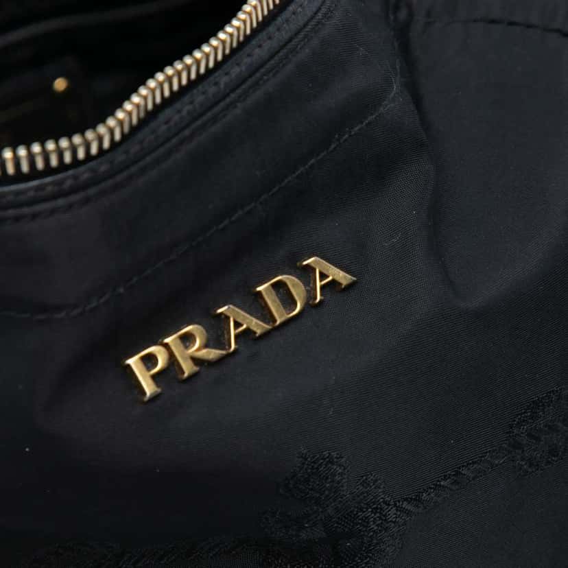 Prada Tessuto Logo Shoulder Bag Black Good condition - Box View